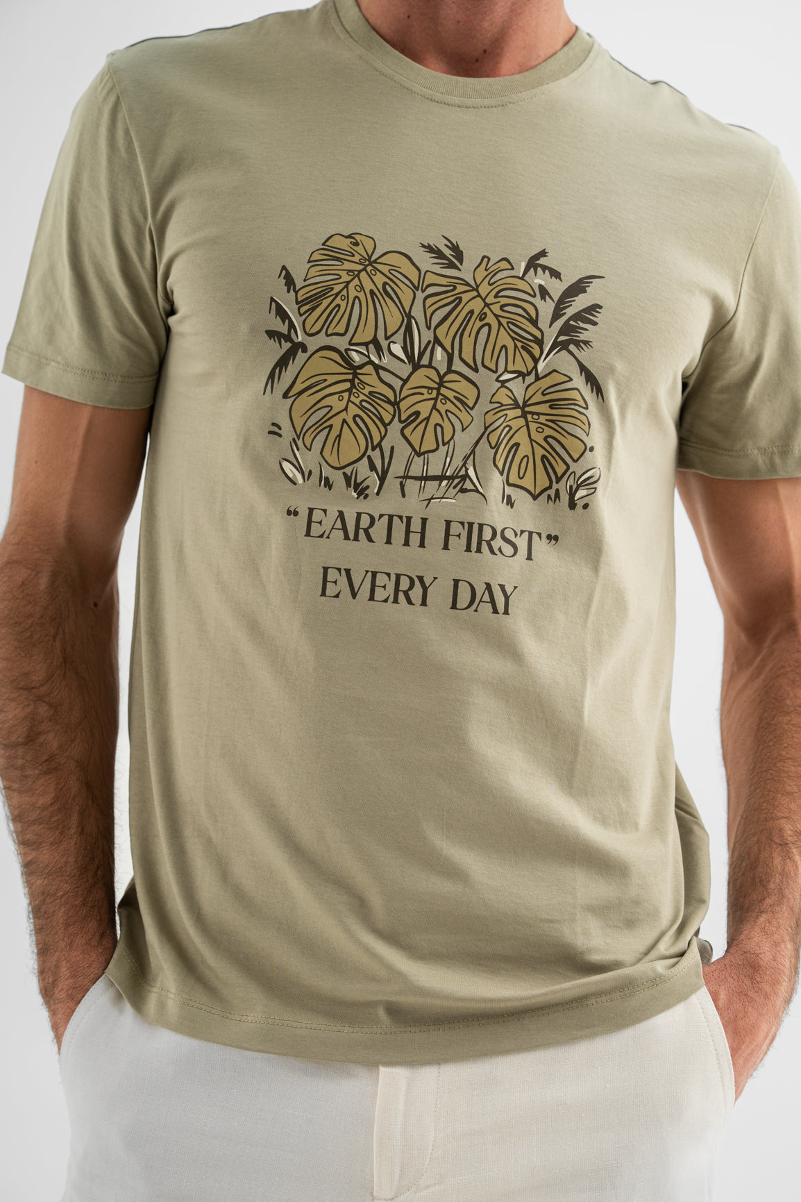 Sage Botanical Print Tee