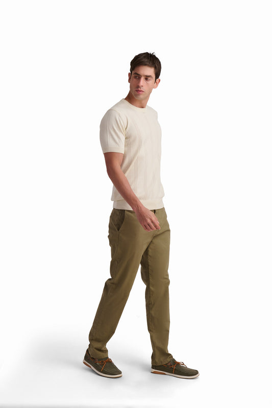 Men’s Coconut Milk Cotton Textured T-Shirt