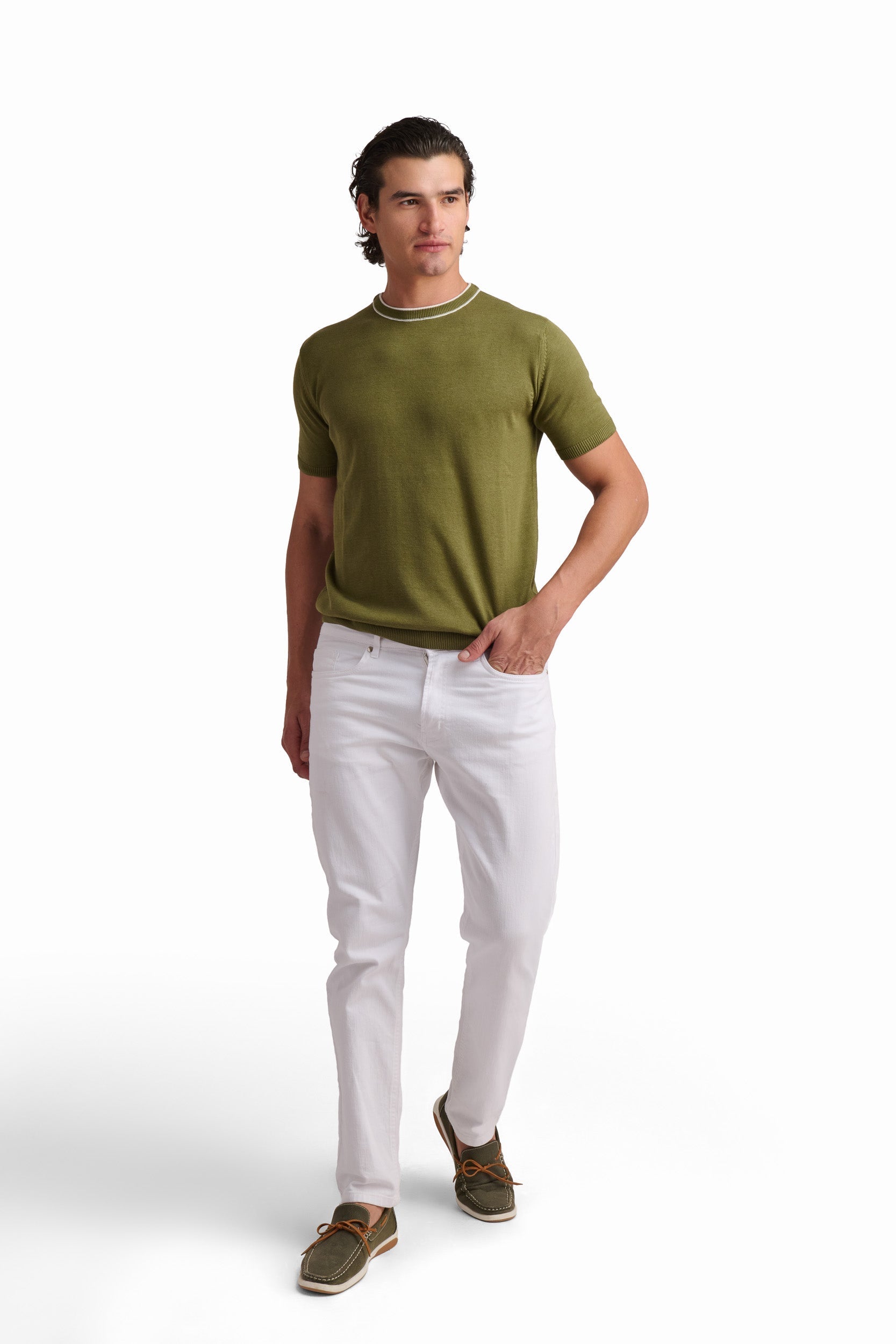 Men’s Olive Green Cotton-Modal T-Shirt