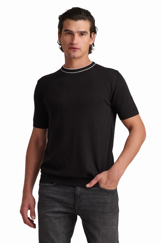 Men’s Jet Black Cotton-Modal T-Shirt
