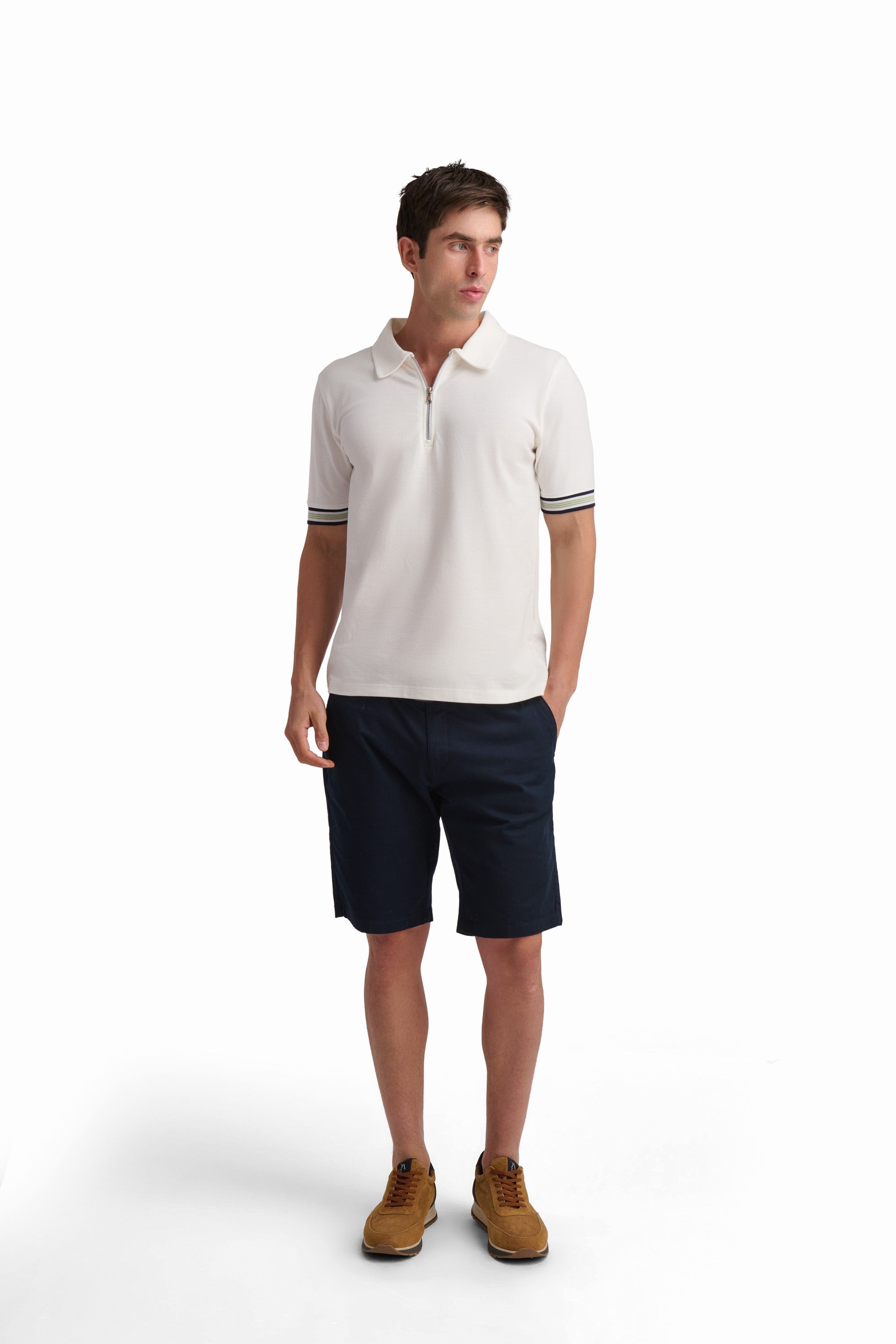 Off-White Zip Polo Shirt