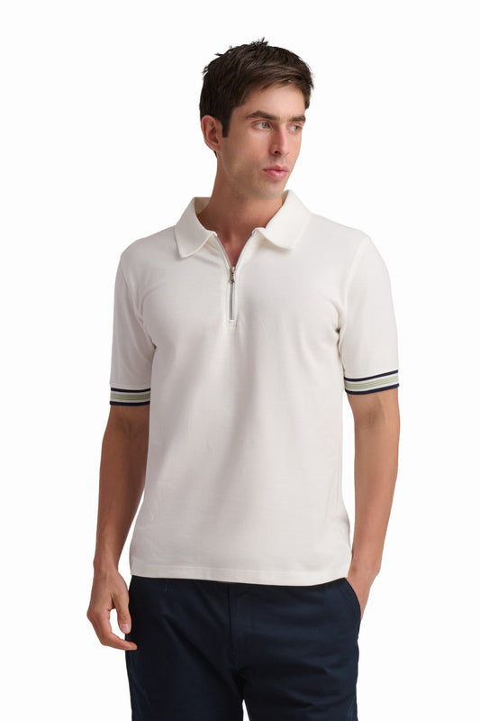 Off-White Zip Polo Shirt