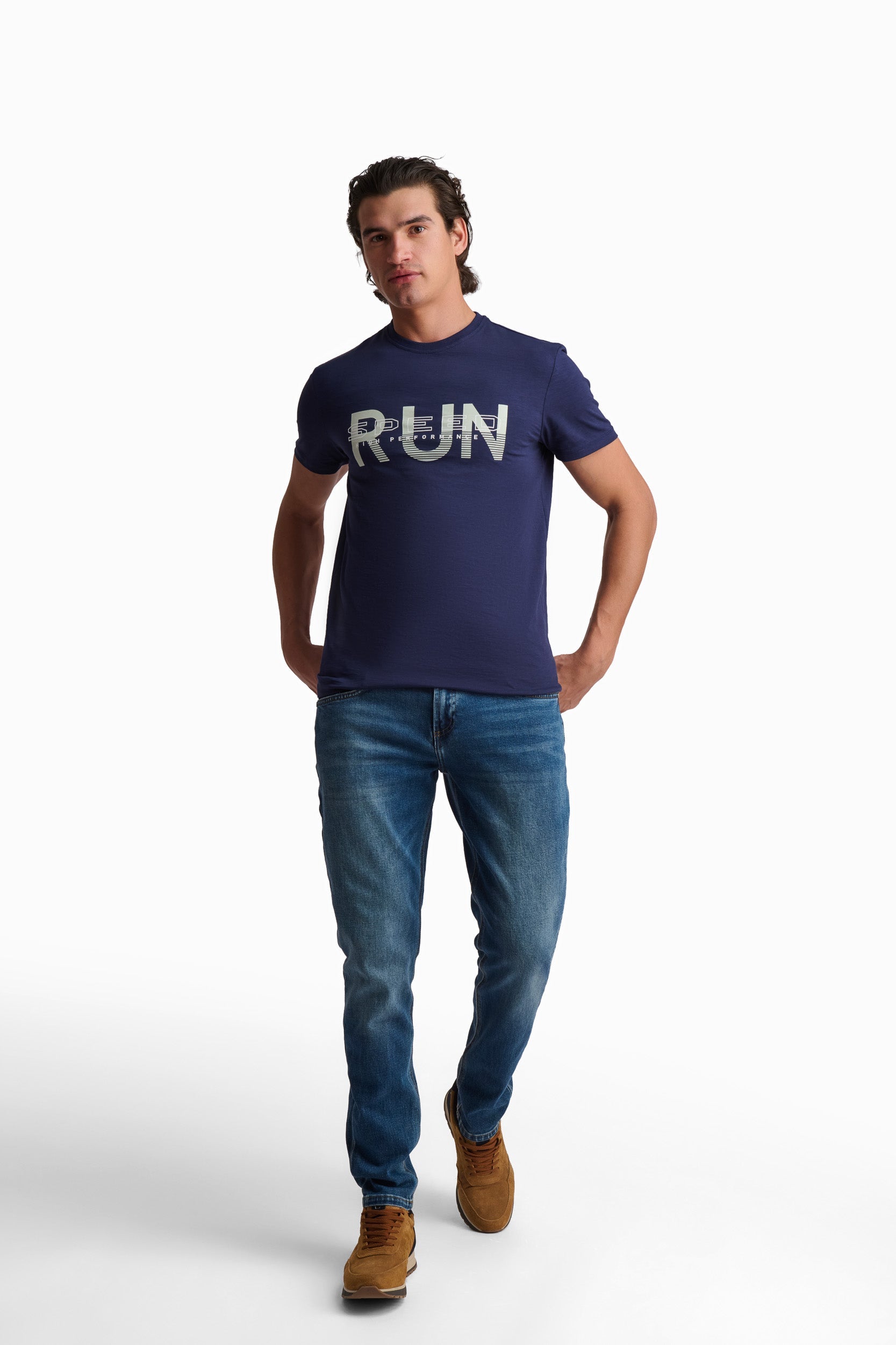 Men’s Navy Run Cotton T-Shirt