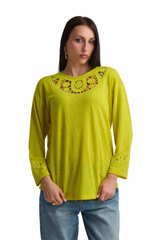 Sunflower Yellow Cutwork Top
