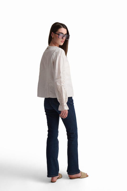 Embroidered Linen Blend Jacket