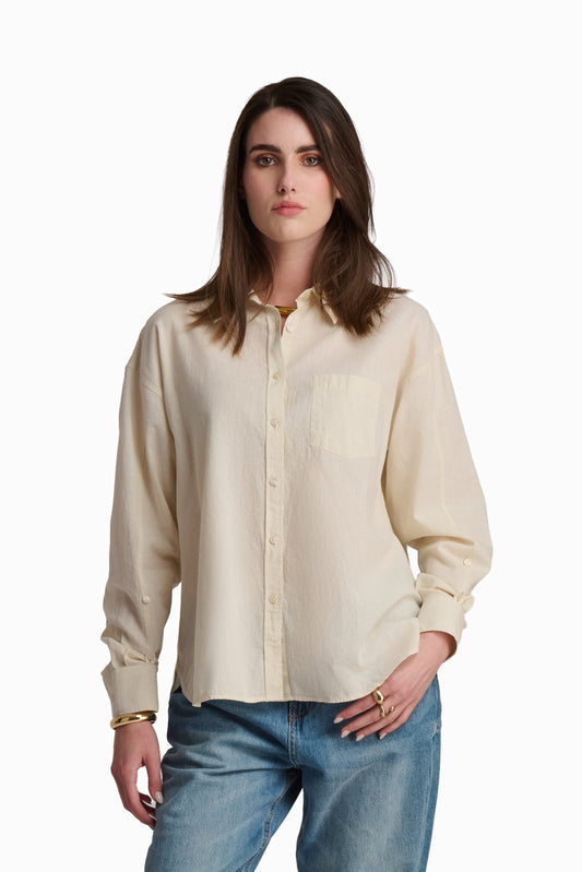 Cream Cotton-Linen Shirt