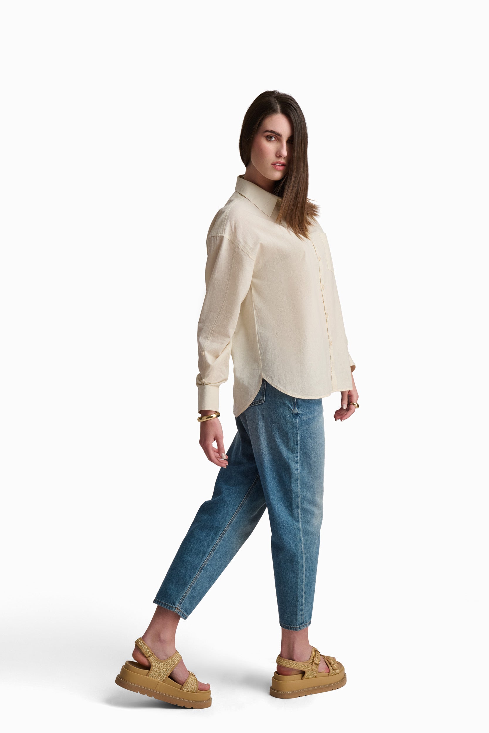 Cream Cotton-Linen Shirt