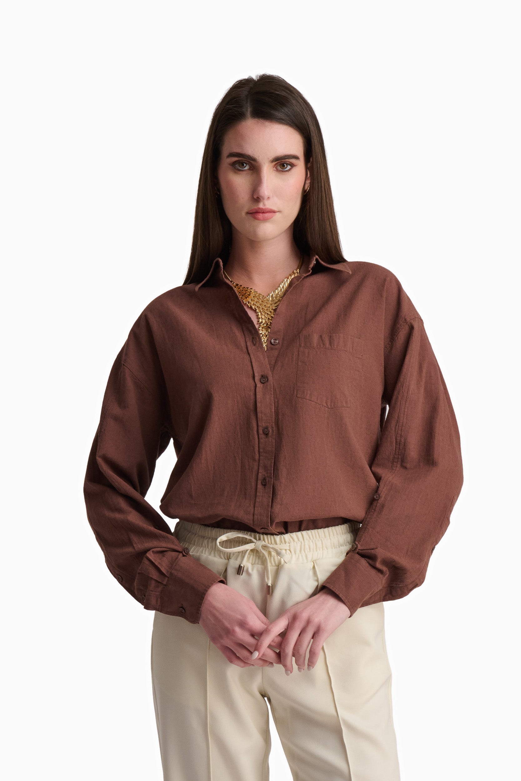 Cream Cotton-Linen Shirt