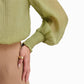 Olive Whisper High-Neck Blouse