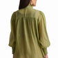 Olive Whisper High-Neck Blouse