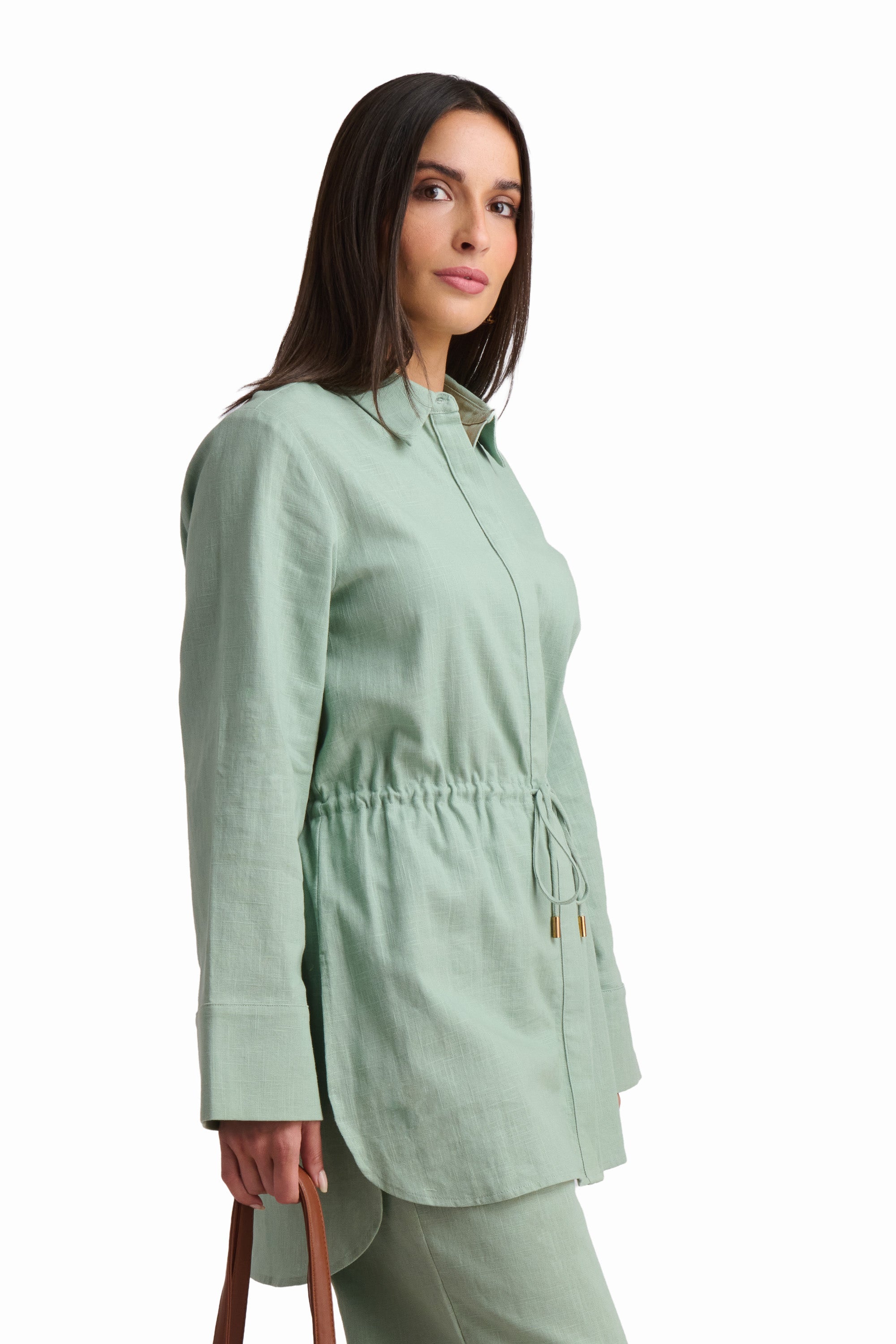 Relaxed Drawstring Waist Shirt
