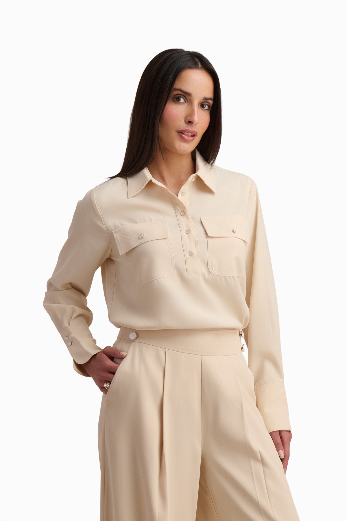 Beige Utility Blouse