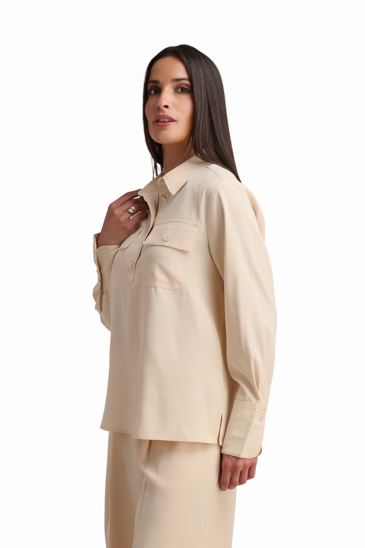 Beige Utility Blouse