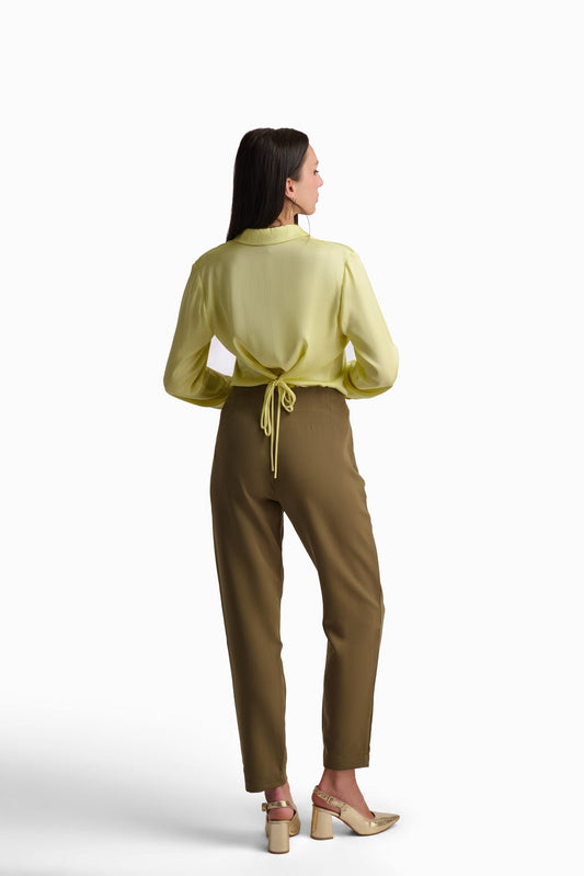 Soft Yellow Satin Shirt