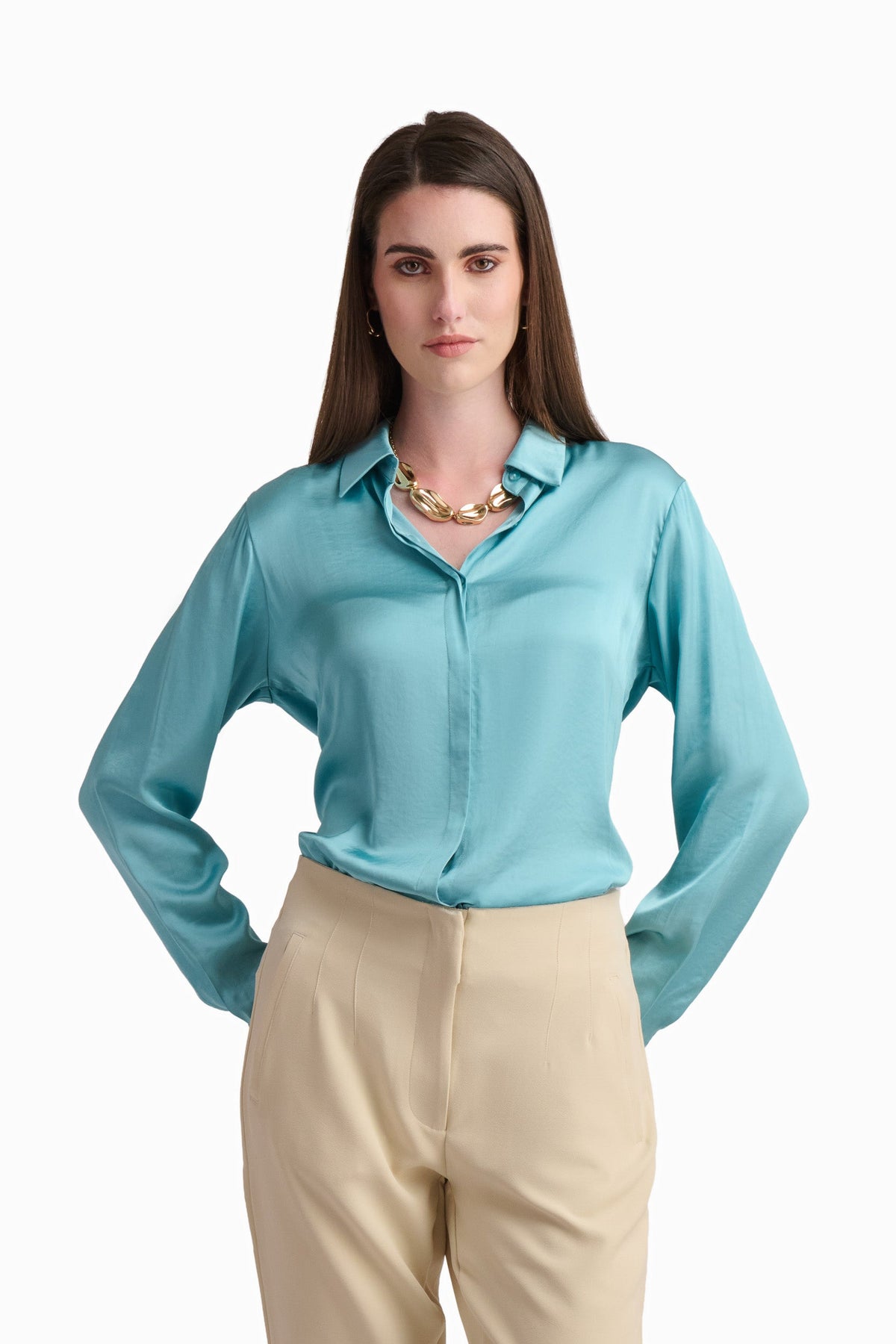 Soft Yellow Satin Shirt