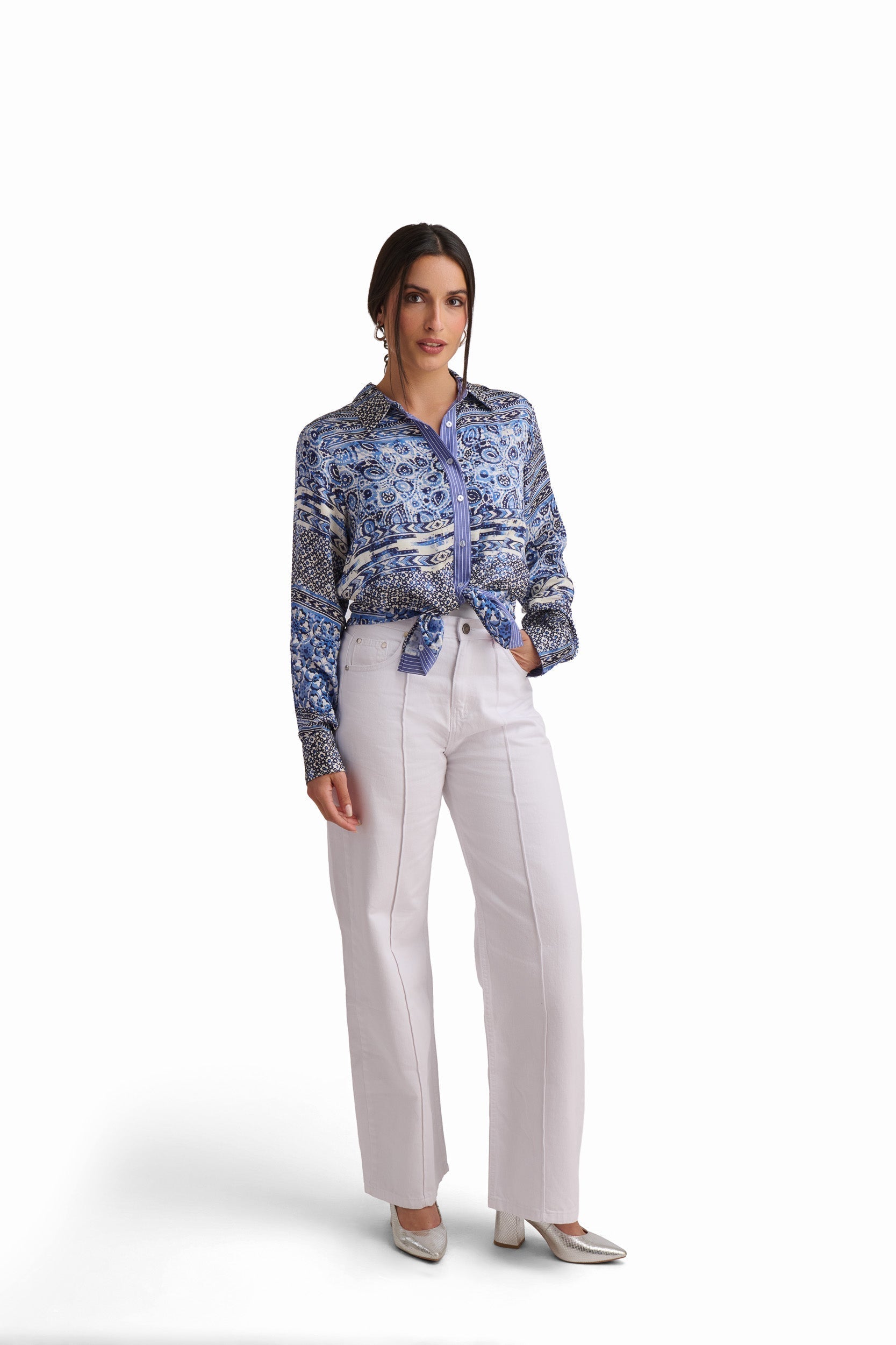 Blue Paisley Viscose Shirt