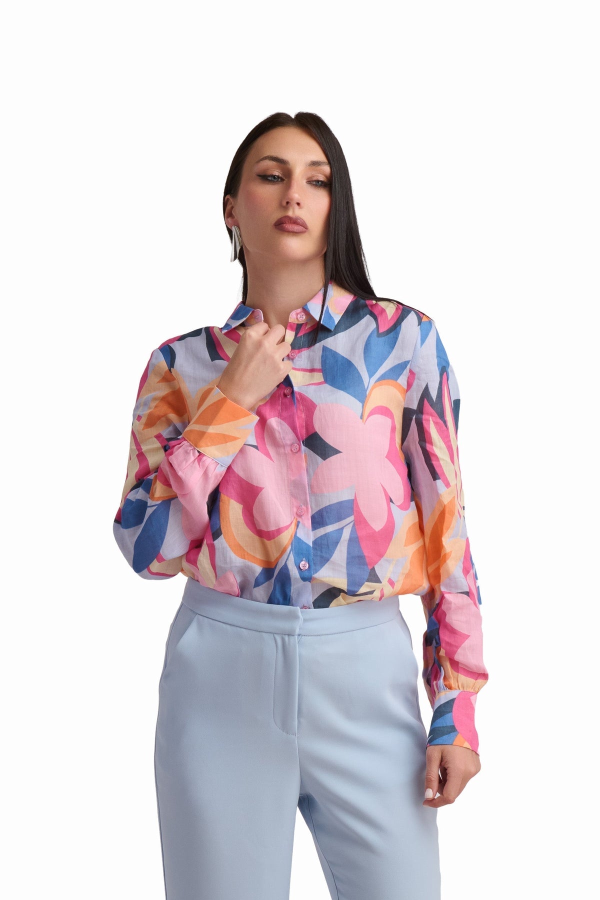 Multicolor Printed Ramie Shirt
