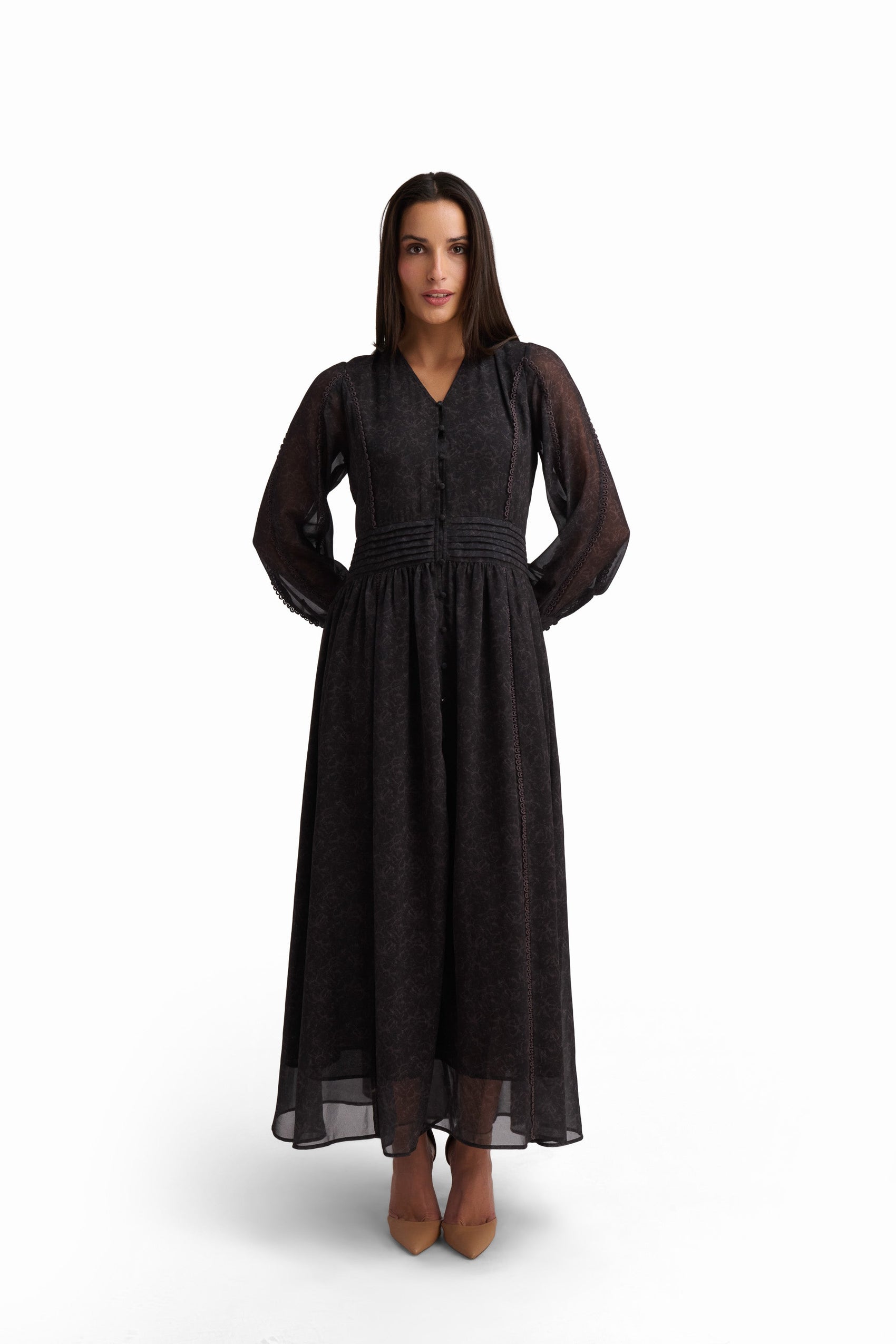 Noir Whisper Maxi Dress