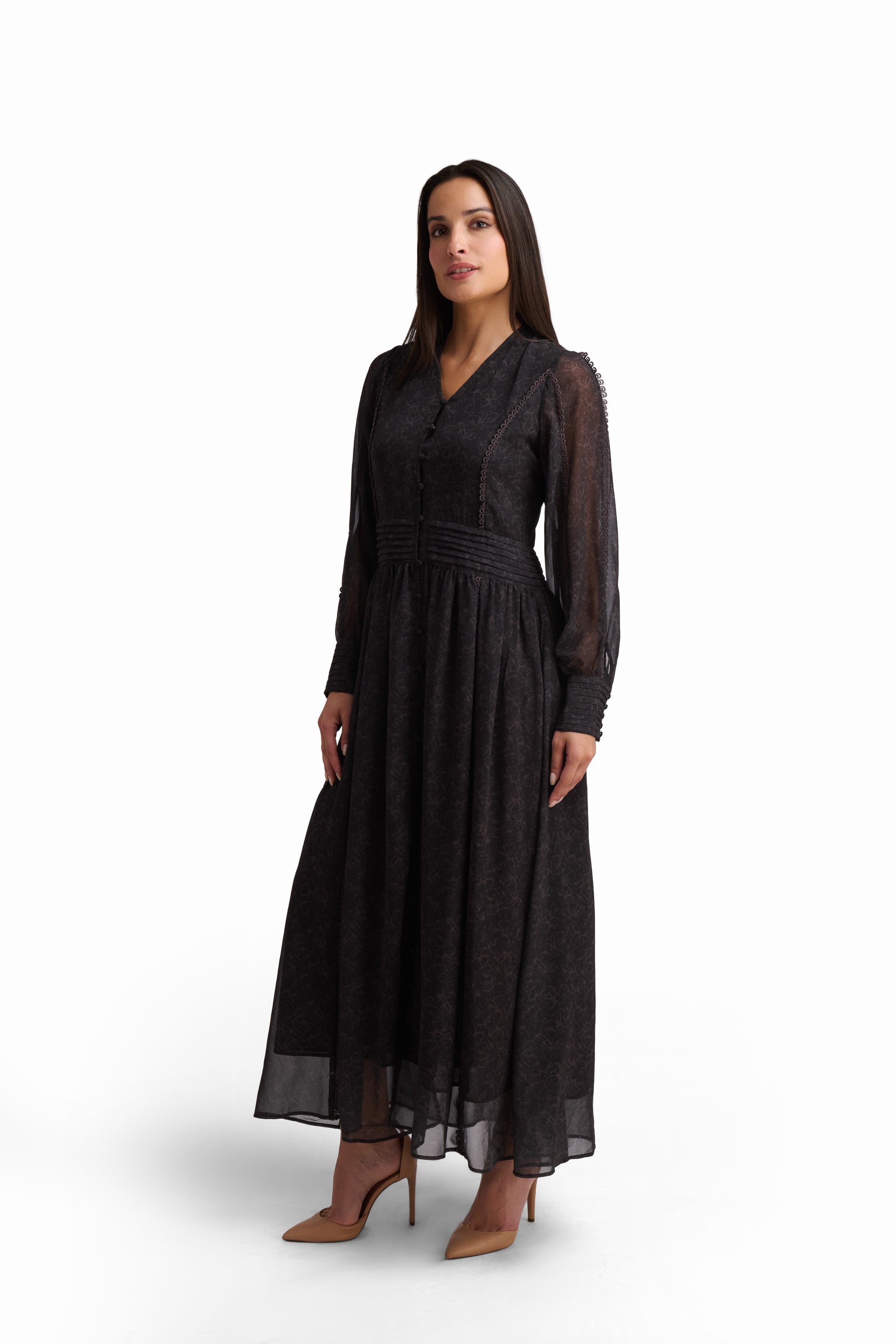 Noir Whisper Maxi Dress