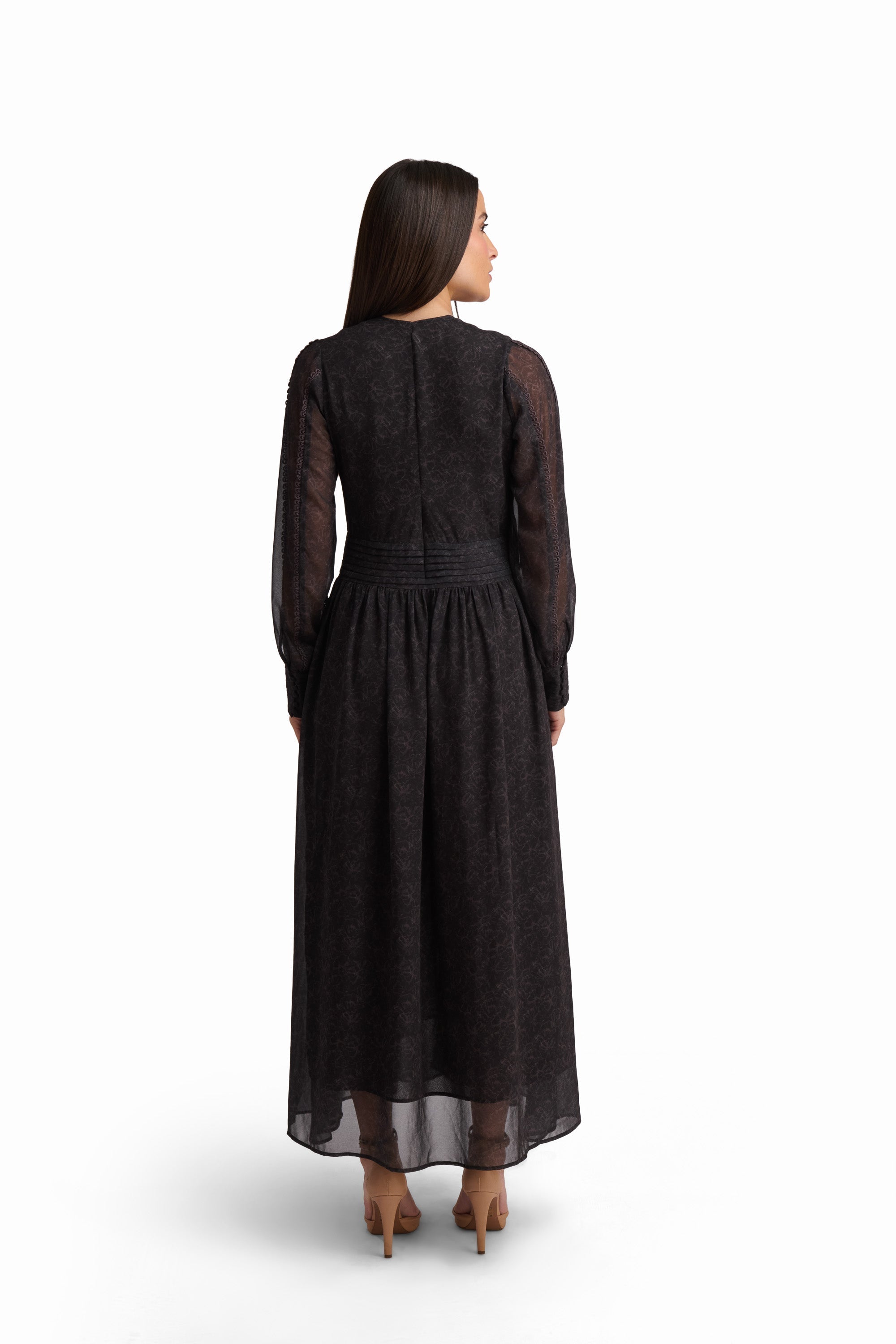Noir Whisper Maxi Dress