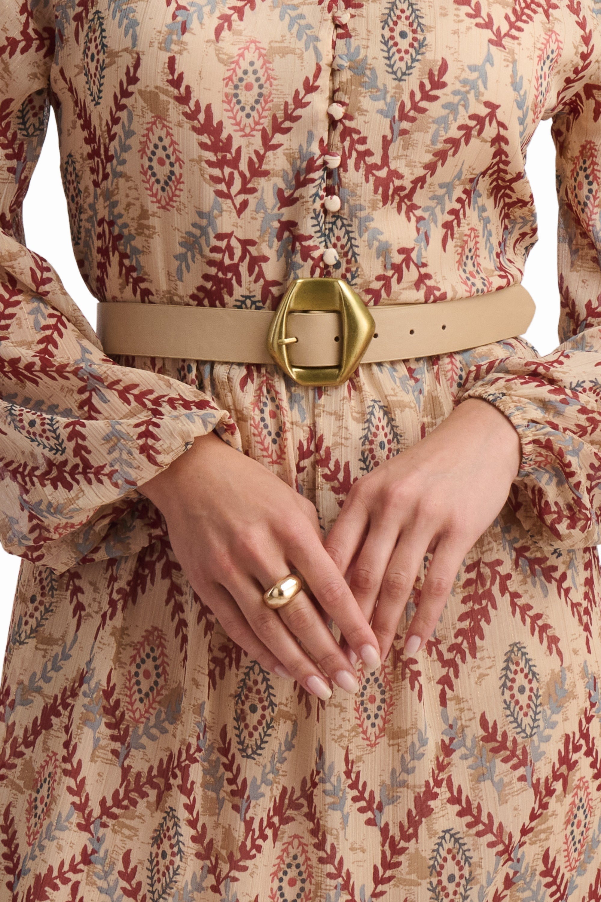 Printed Long Sleeve Maxi Dress