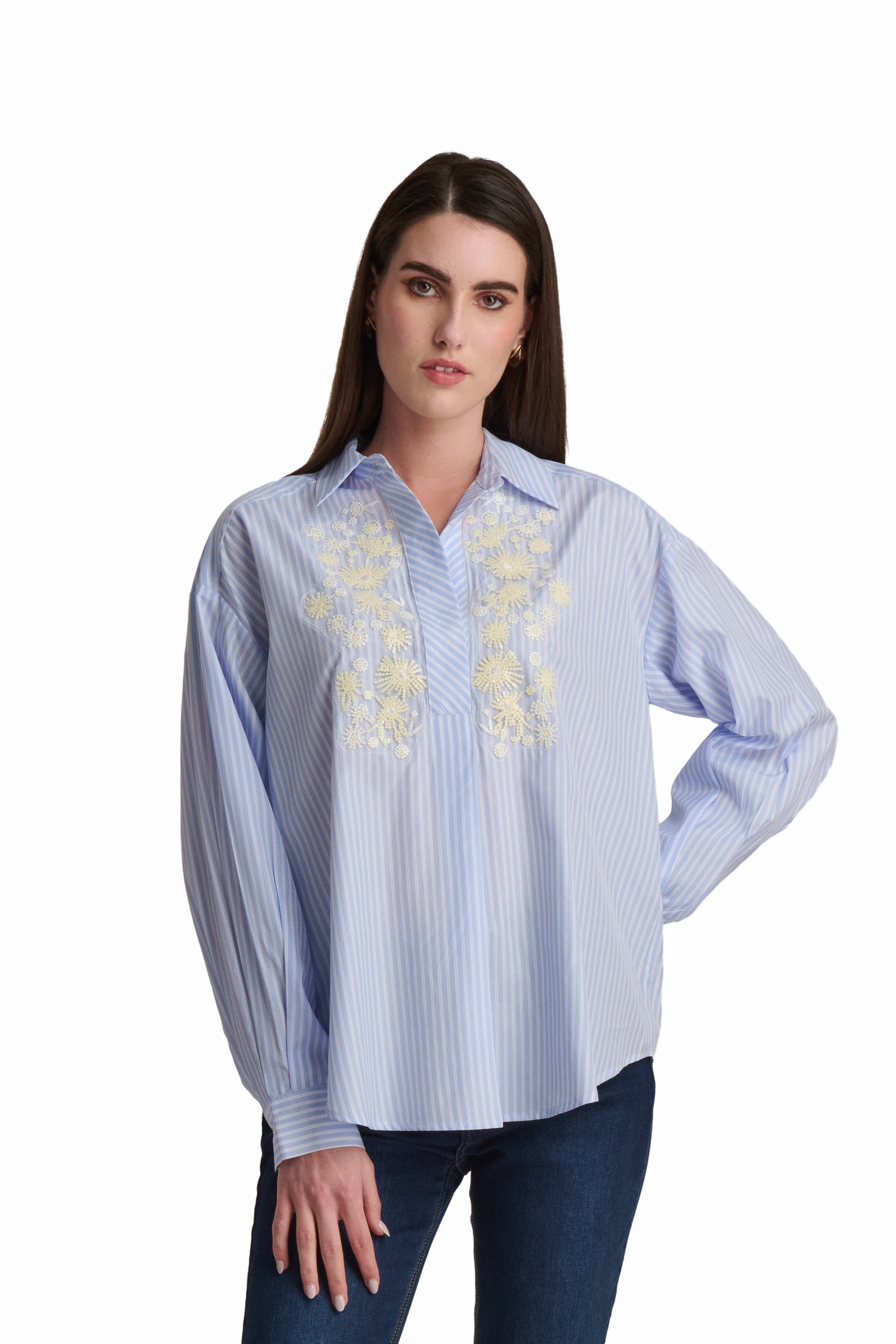 Skyline Embroidered Stripe Shirt