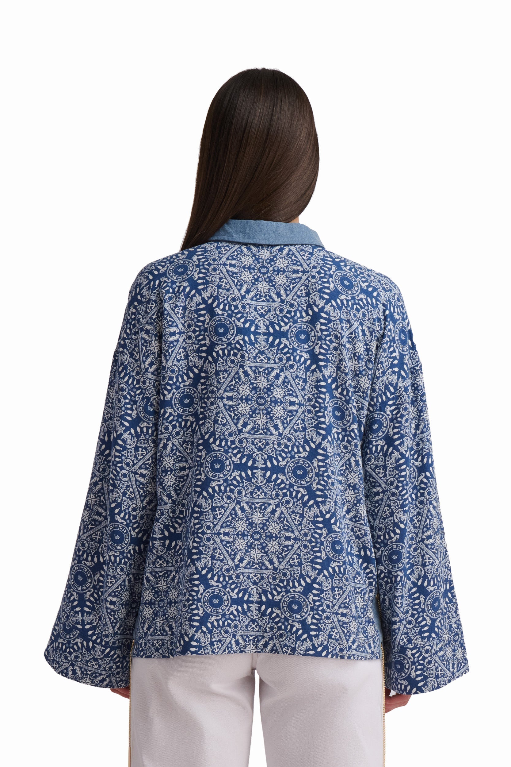 Chic Blue Patterned Shirt