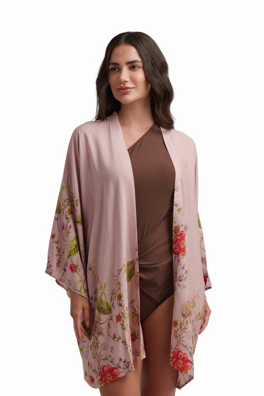 Soft Pink Floral Kimono