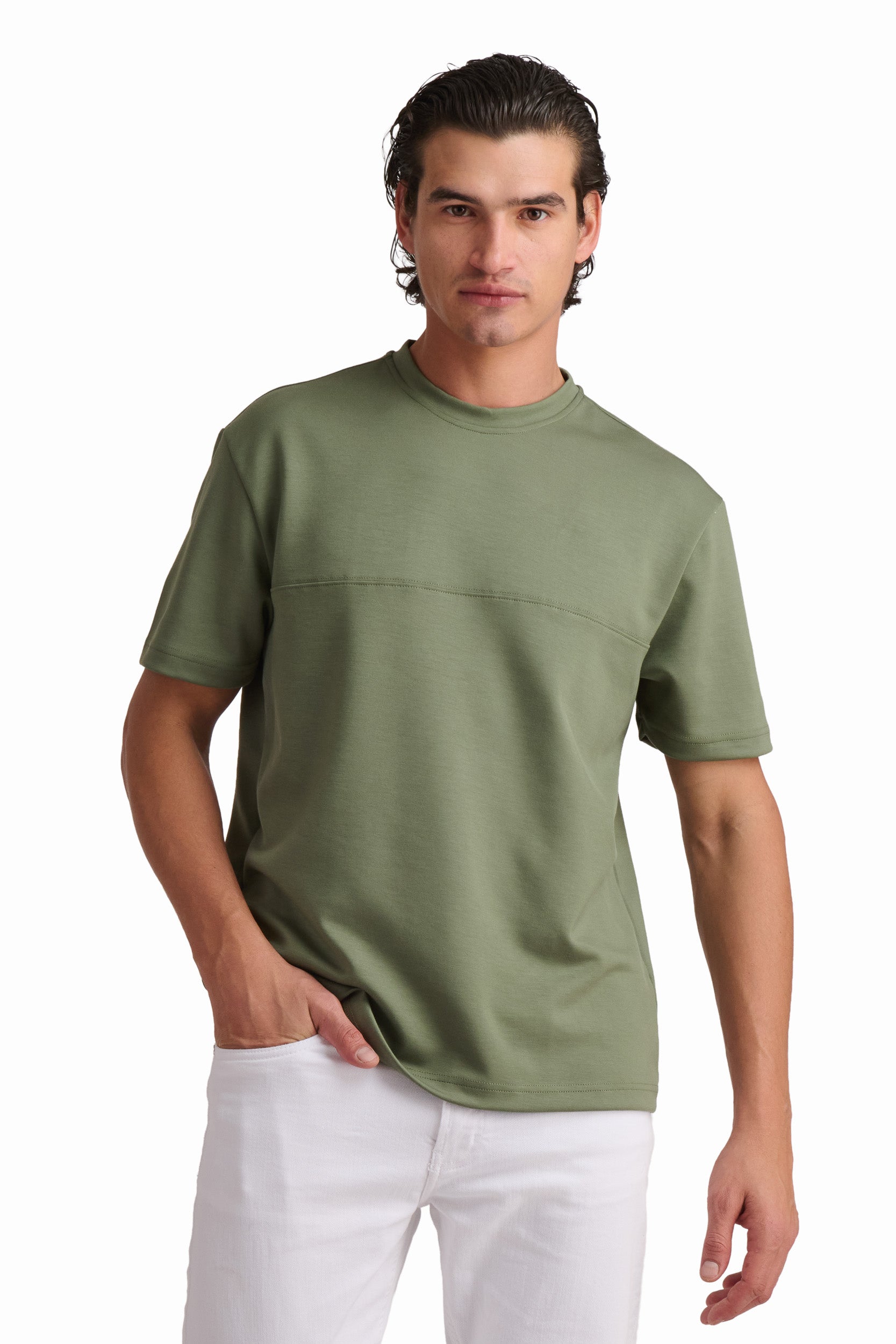 Men’s Olive Minimal Cotton T-Shirt