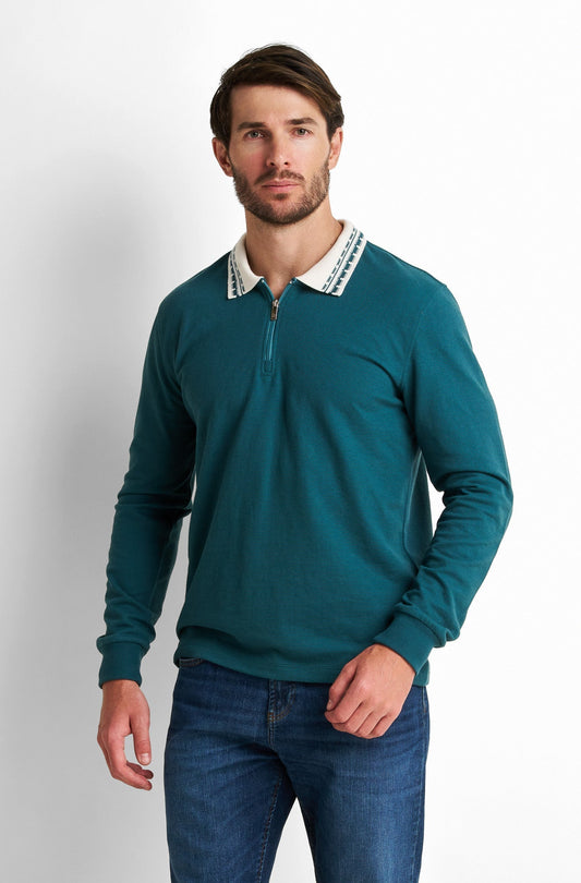 Zip-Front Polo Shirt