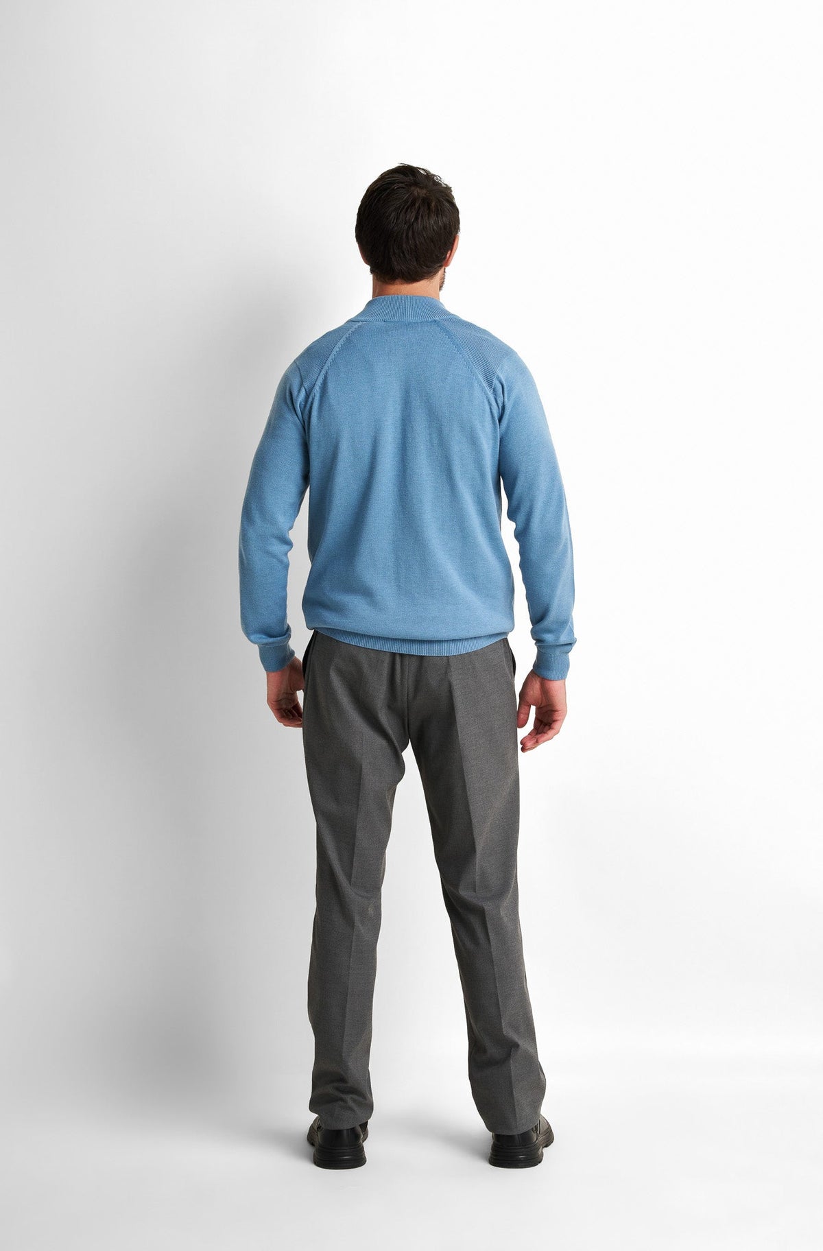 Zip-Front Collared Pullover