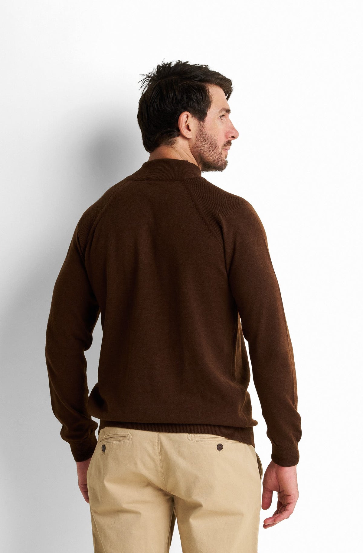 Zip-Front Collared Pullover