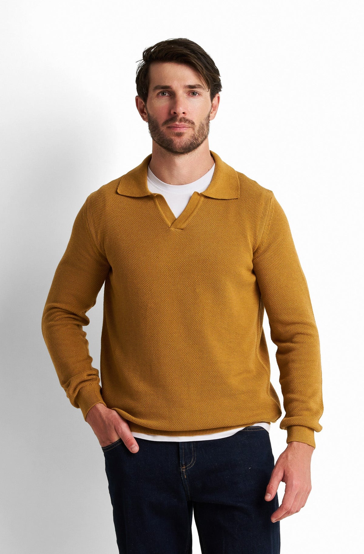 V-Neck Collared Pullover