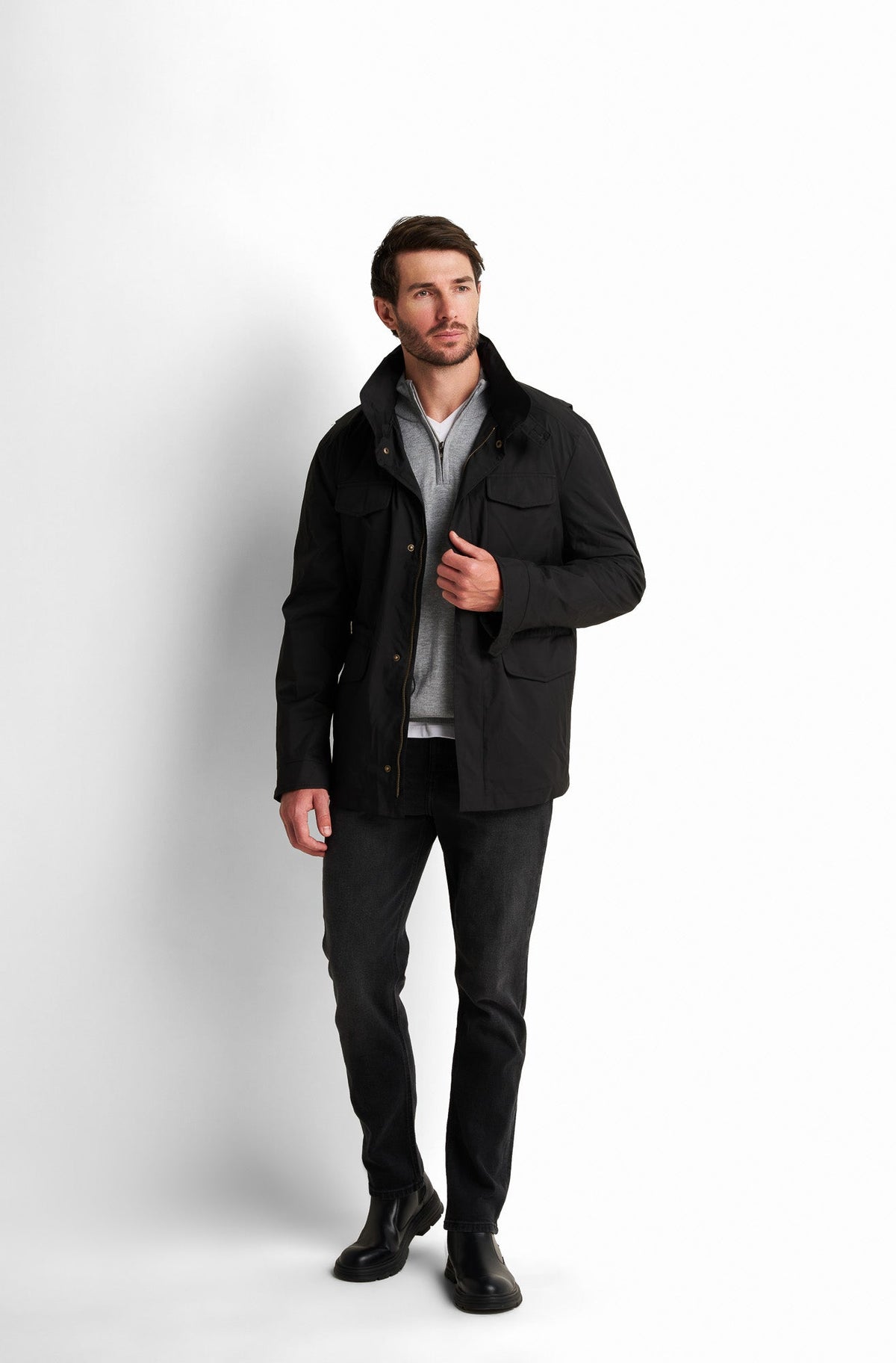 Pleated Hooded Jacket