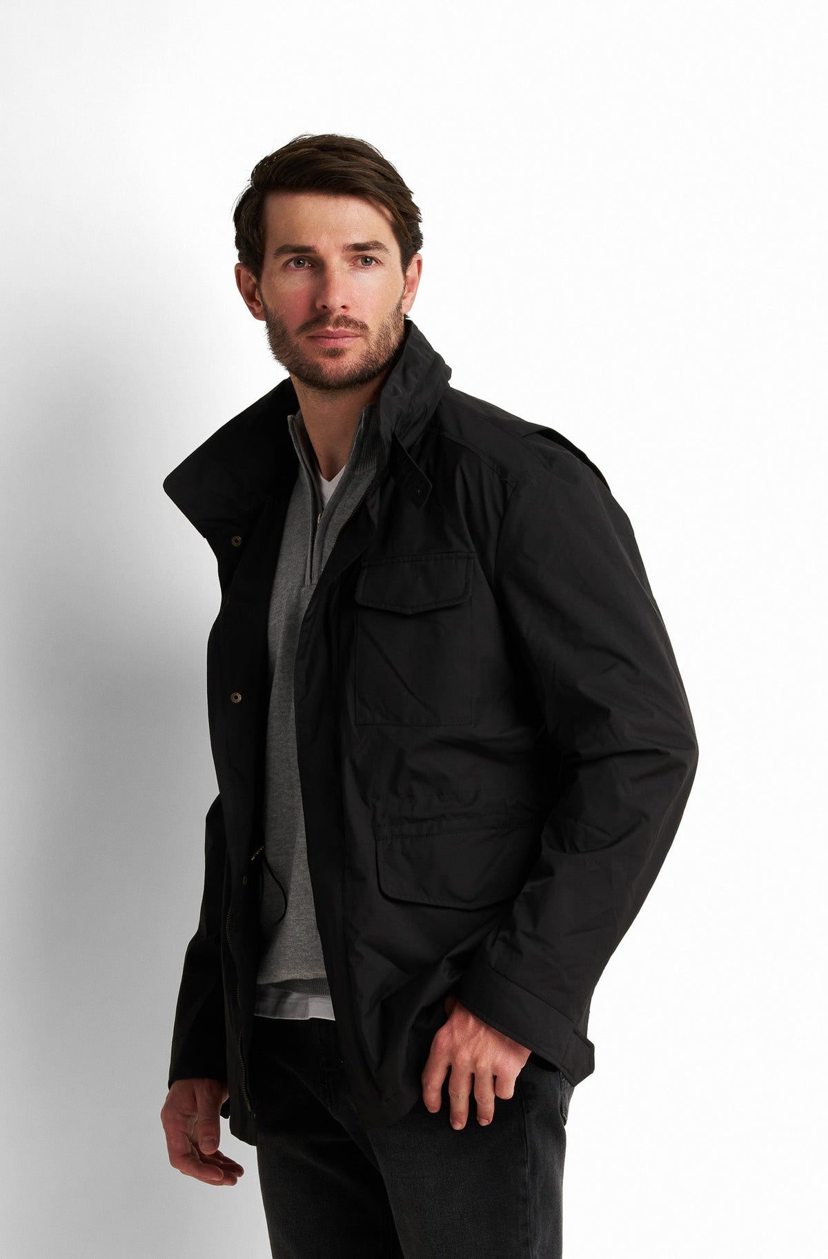 Pleated Hooded Jacket