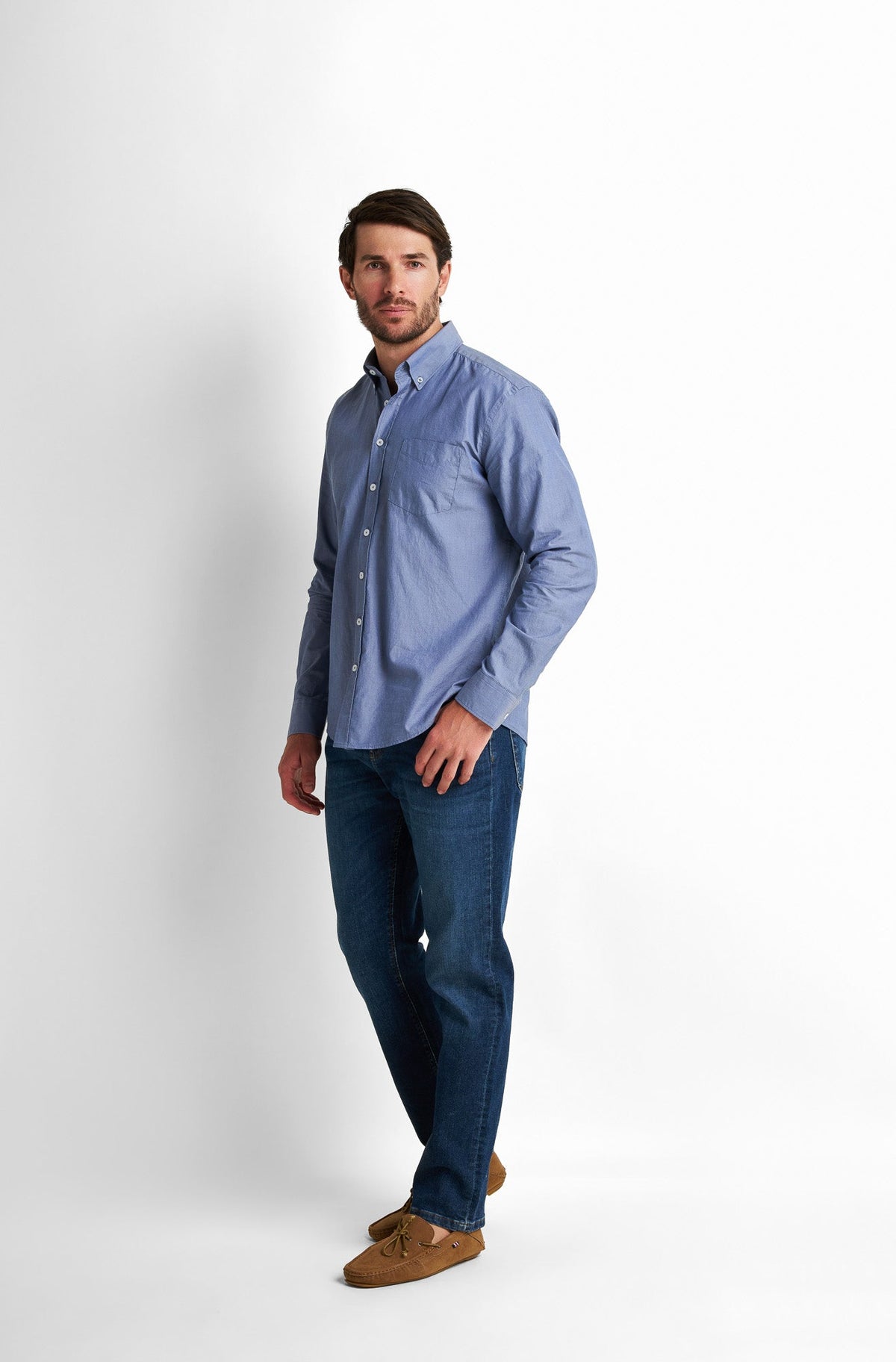 Button-Front Collared Shirt