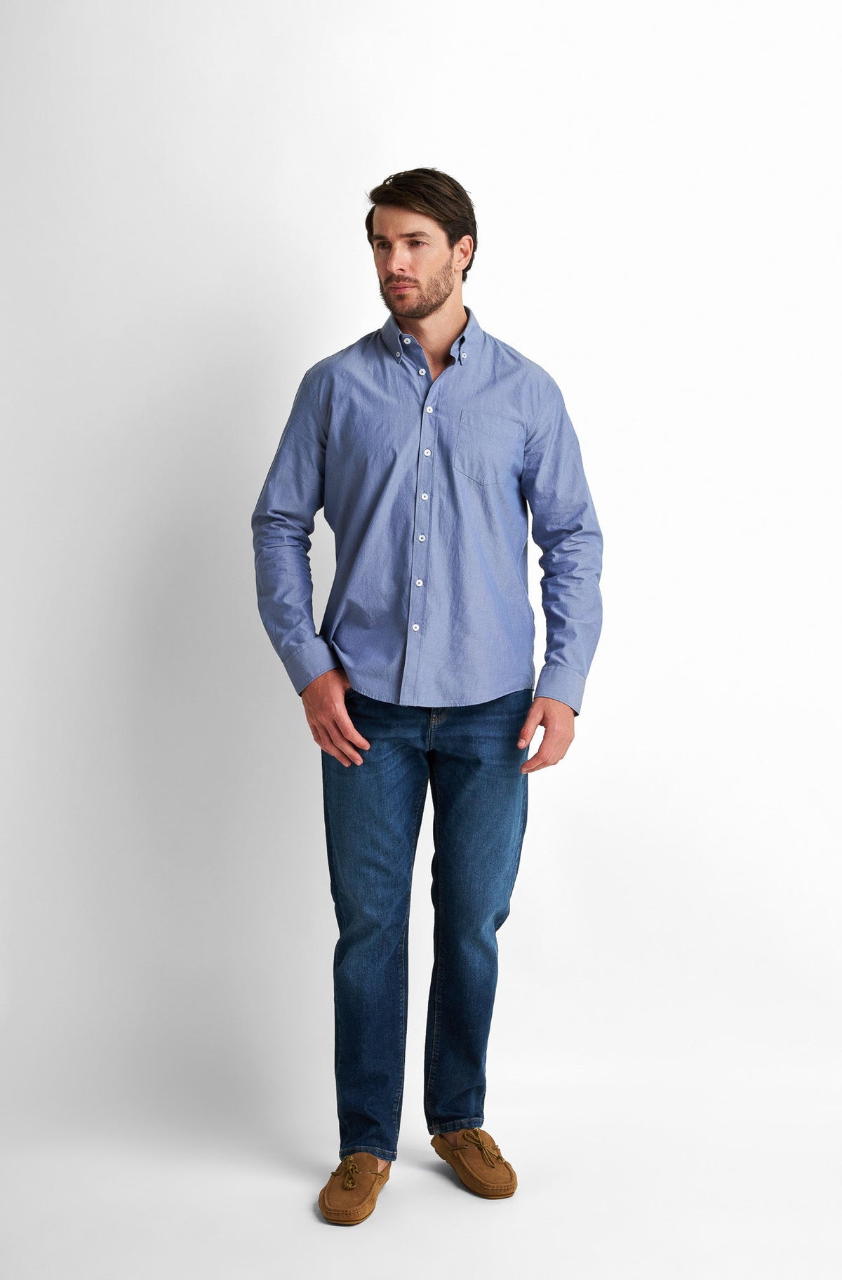 Button-Front Collared Shirt