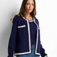 Soft-structured Knit Fabric Cardigan