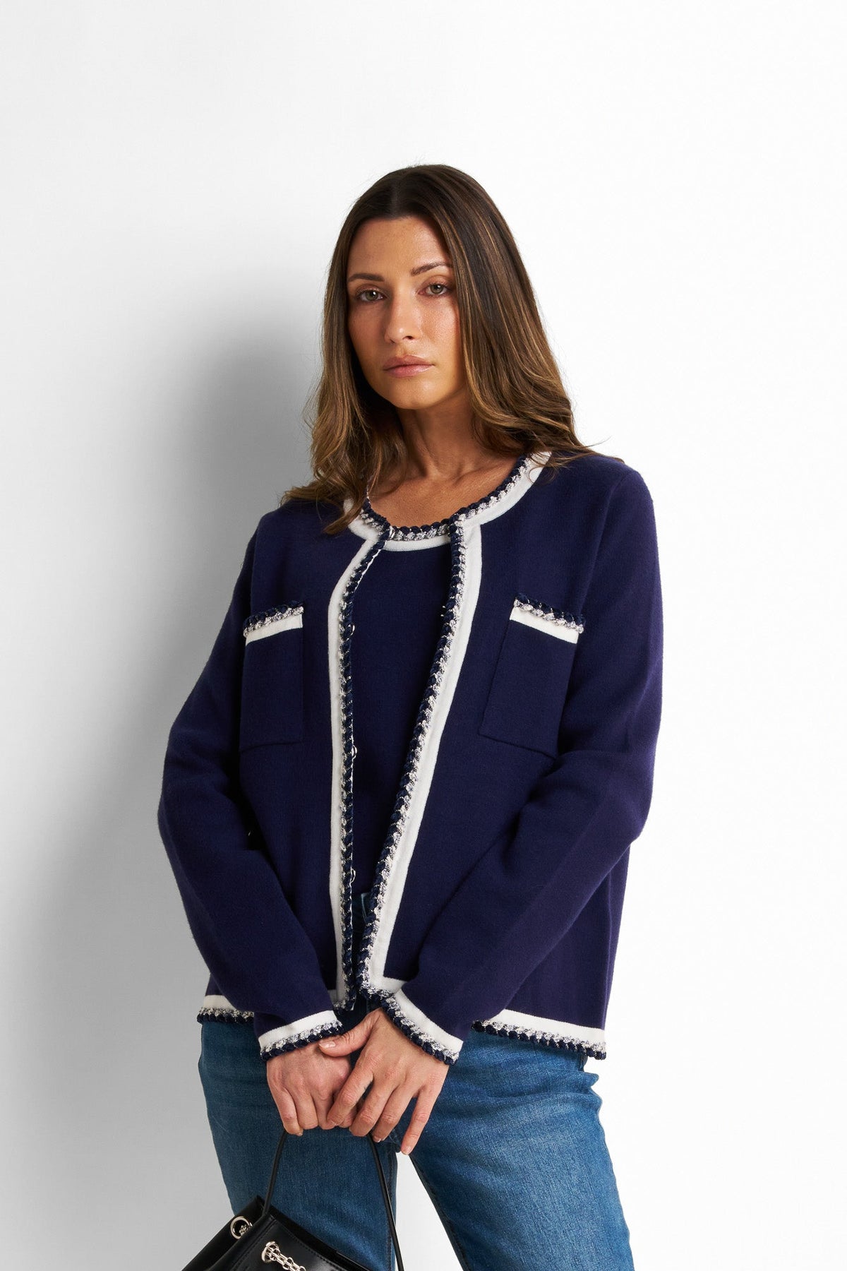 Soft-structured Knit Fabric Cardigan