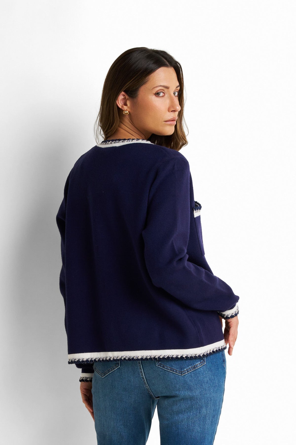 Soft-structured Knit Fabric Cardigan