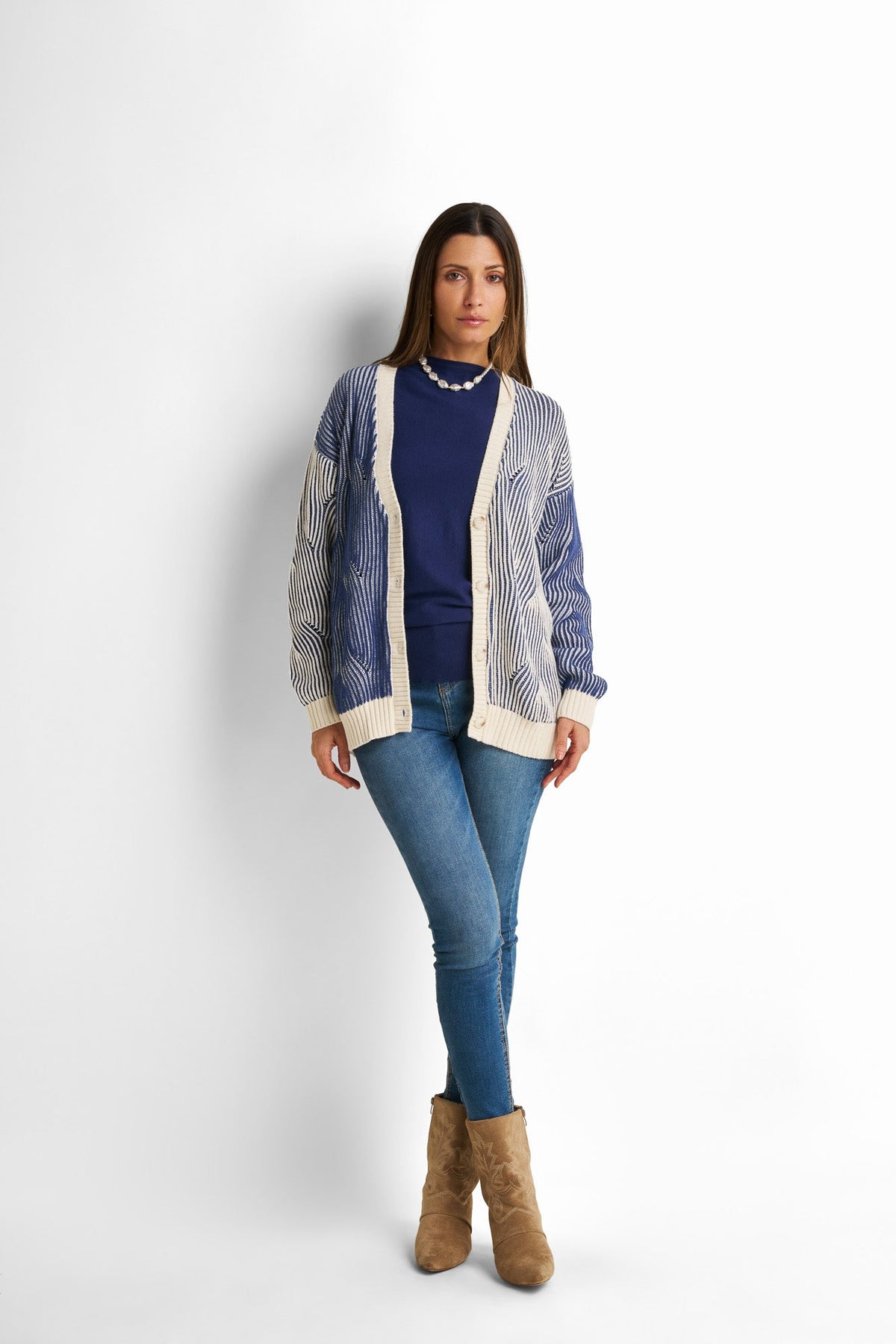 Loose-Fit V-Neck Cardigan