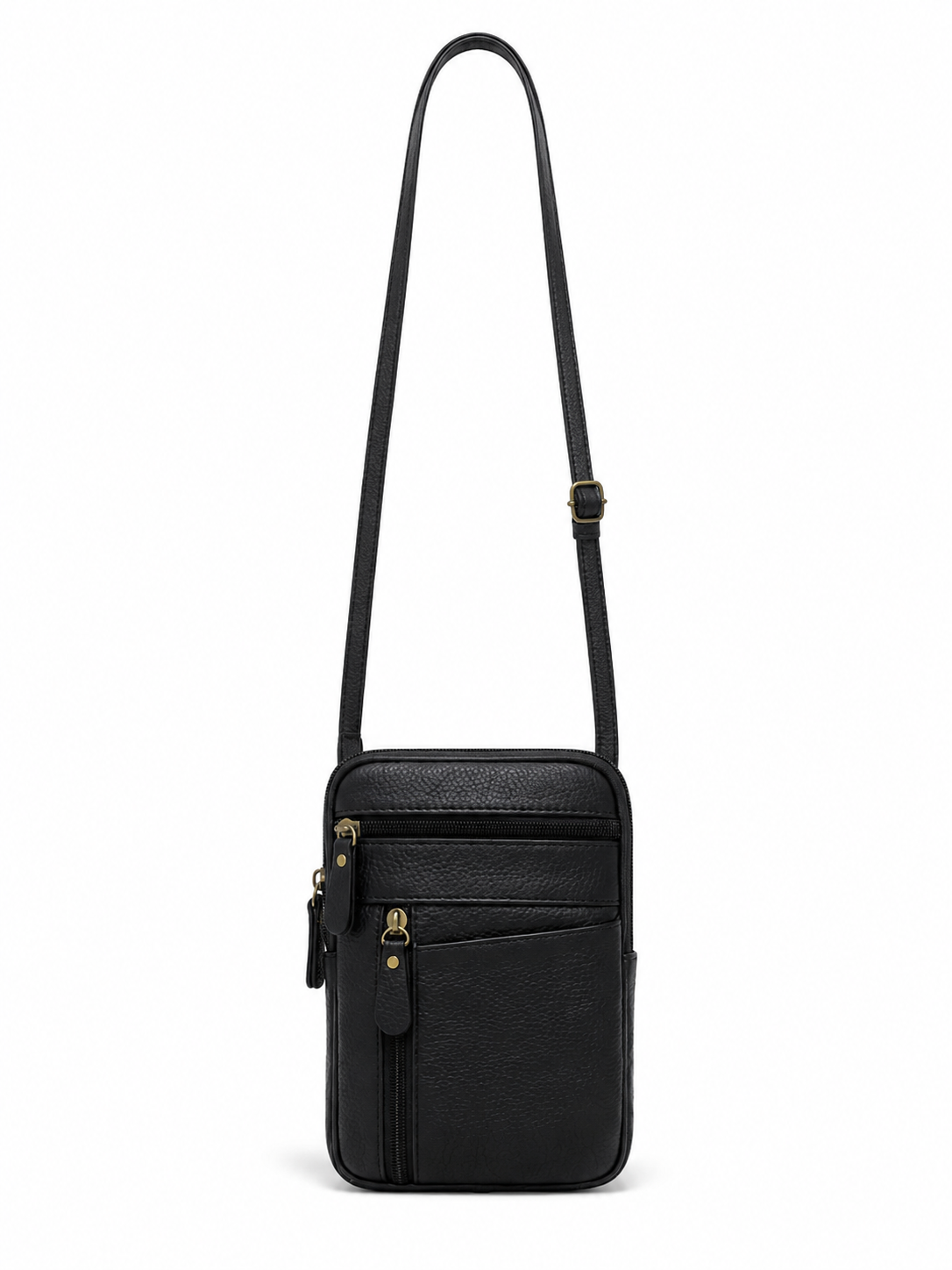 Black Leather Crossbody Bag