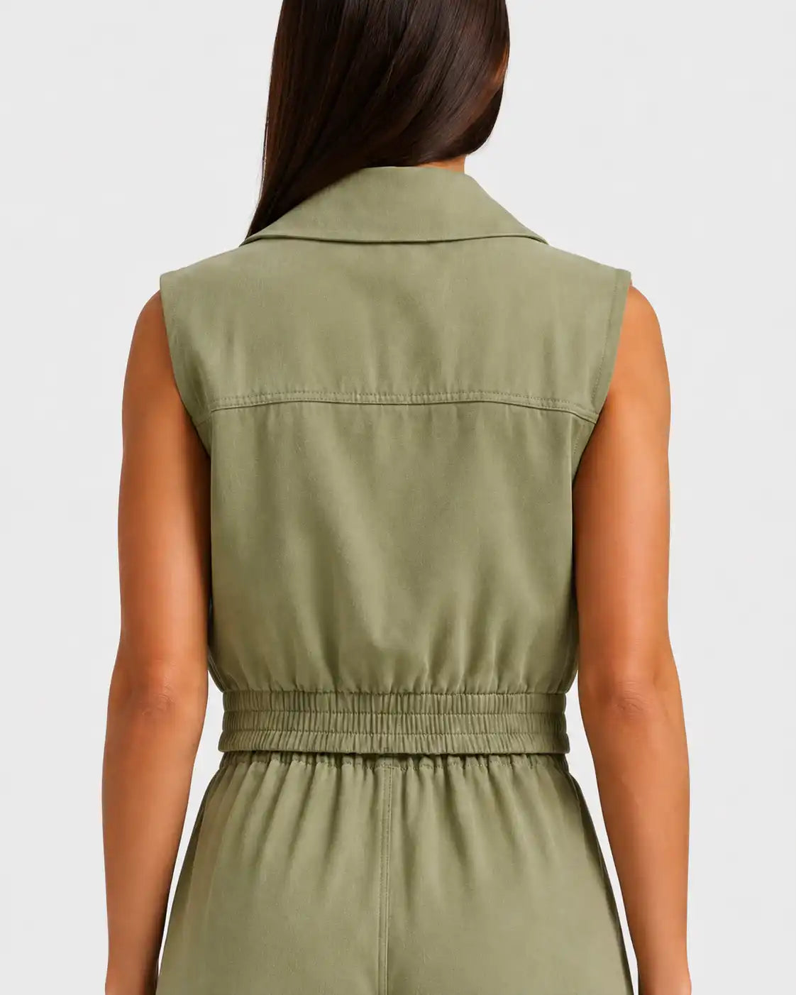 Olive Zip Vest
