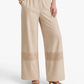 Beige Wide-Leg Pants with Crochet Detail
