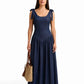 Navy Tie-Shoulder Maxi Dress